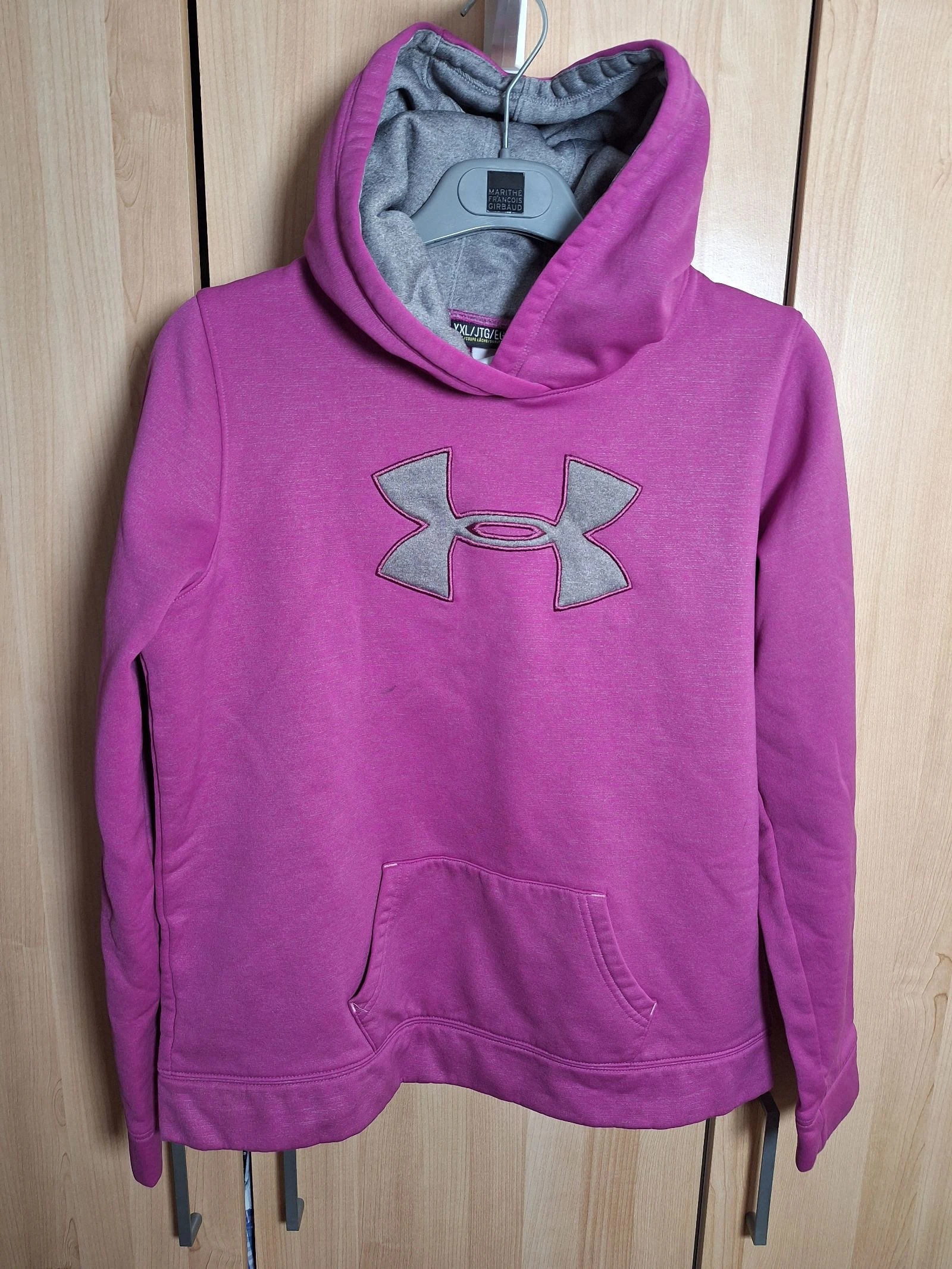 sweat a capuche under armour rose fushia taille yxl 14 ans